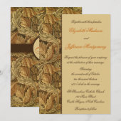William Morris Brown Blätter Wedding Invitation Einladung (Vorne/Hinten)