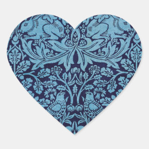 William Morris BruderKaninchen Herz-Aufkleber