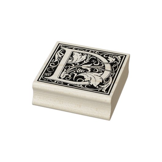 William Morris Buchstabe D Monogramm Gummistempel (Stempel)