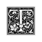 William Morris Buchstabe T Monogramm Gummistempel (Prägung)