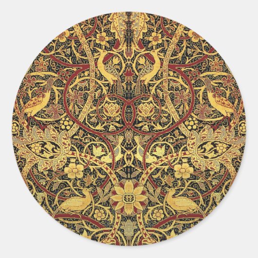 William Morris Bullerswood Imitats Tapestry Runder Aufkleber (Vorderseite)