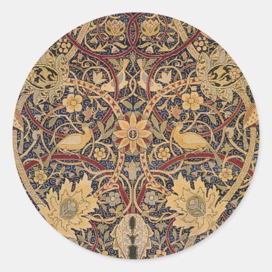William Morris Bullerswood Imitats Tapestry Runder Aufkleber (Vorderseite)