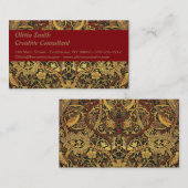 William Morris Bullerswood Imitats Tapestry Visitenkarte (Vorne/Hinten)