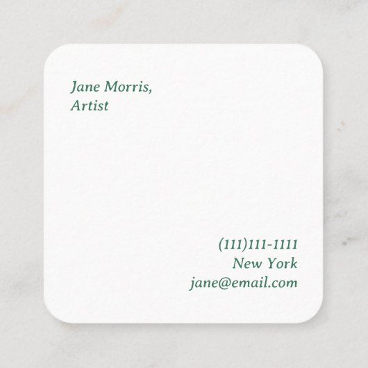 William Morris Business Card Quadratische Visitenkarte (Rückseite)