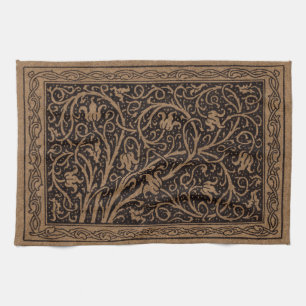 William Morris Campion getriebenes Leder Damast Geschirrtuch