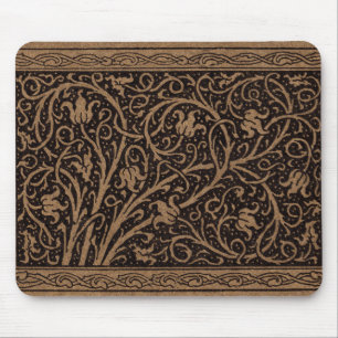 William Morris Campion getriebenes Leder Damast Mousepad