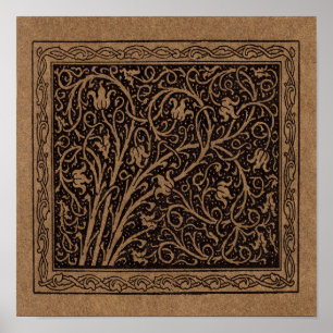 William Morris Campion getriebenes Leder Damast Poster