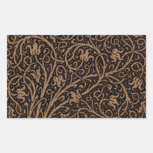 William Morris Campion getriebenes Ledertuch Rechteckiger Aufkleber