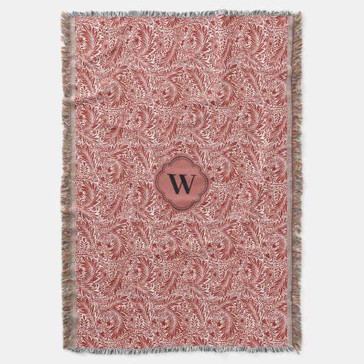 William Morris Cherry Red Larkspur Pattern Decke (Vorderseite Vertikal)