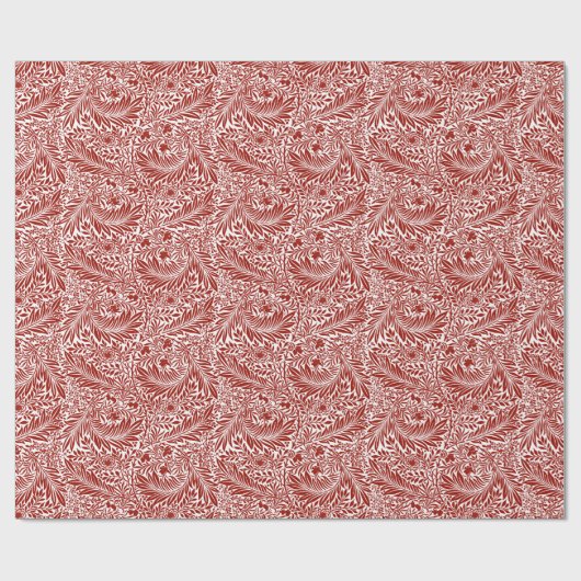 William Morris Cherry Red Larkspur Pattern Geschenkpapier (Flach)