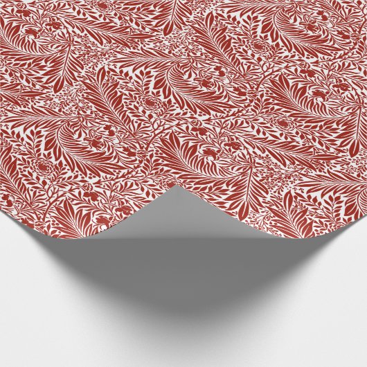William Morris Cherry Red Larkspur Pattern Geschenkpapier (Ecke)