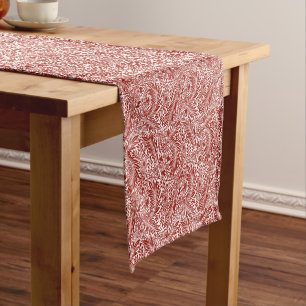 William Morris Cherry Red Larkspur Pattern Kurzer Tischläufer