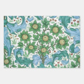 William Morris Cherwell Blumendesign Blau Geschenkpapier Set (Vorderseite 3)