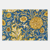 William Morris Cherwell Blumendesign Blau Geschenkpapier Set (Vorderseite)