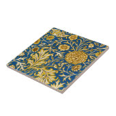 William Morris Cherwell Floral Pattern Blue Fliese (Seite)