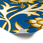 William Morris Cherwell Floral Pattern Blue Poster (Ecke)