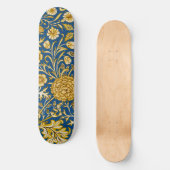 William Morris Cherwell Floral Pattern Blue Skateboard (Vorderseite)