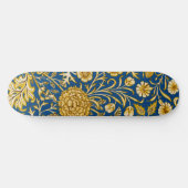 William Morris Cherwell Floral Pattern Blue Skateboard (Horizontal)