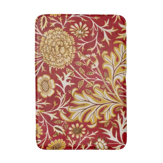 William Morris Cherwell Floral Pattern Red Badematte (Vorderseite Vertikal)