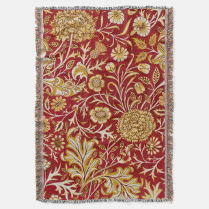 William Morris Cherwell Floral Pattern Red Decke