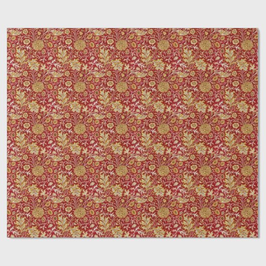 William Morris Cherwell Floral Pattern Red Geschenkpapier (Flach)
