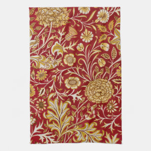 William Morris Cherwell Floral Pattern Red Geschirrtuch