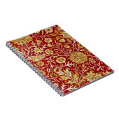 William Morris Cherwell Floral Pattern Red Notizblock (Rechte Seite)