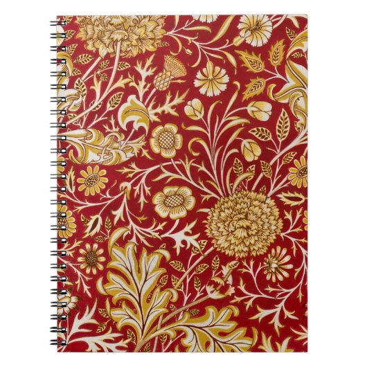 William Morris Cherwell Floral Pattern Red Notizblock (Vorderseite)