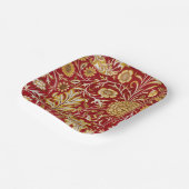 William Morris Cherwell Floral Pattern Red Pappteller (Gewinkelt)