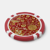 William Morris Cherwell Floral Pattern Red Pokerchips (Einzeln)