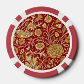 William Morris Cherwell Floral Pattern Red Pokerchips (Rückseite)