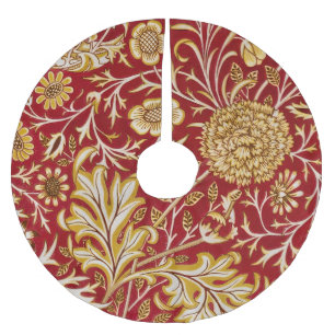 William Morris Cherwell Floral Pattern Red Polyester Weihnachtsbaumdecke