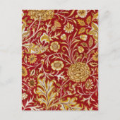 William Morris Cherwell Floral Pattern Red Postkarte (Vorderseite)