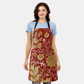 William Morris Cherwell Floral Pattern Red Schürze (Getragen)