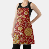 William Morris Cherwell Floral Pattern Red Schürze (InSitu)