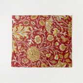 William Morris Cherwell Floral Pattern Red Wandteppich (Vorderseite (Horizontal))