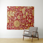William Morris Cherwell Floral Pattern Red Wandteppich (Beispiel (Horizontal))