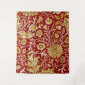 William Morris Cherwell Floral Pattern Red Wandteppich (Vorderseite)