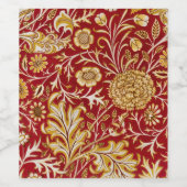 William Morris Cherwell Floral Pattern Red Weinetikett (Einzelnes Label)