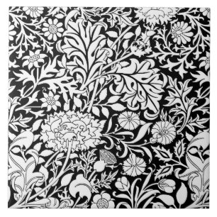 William Morris 'Cherwell' in Black & White Fliese