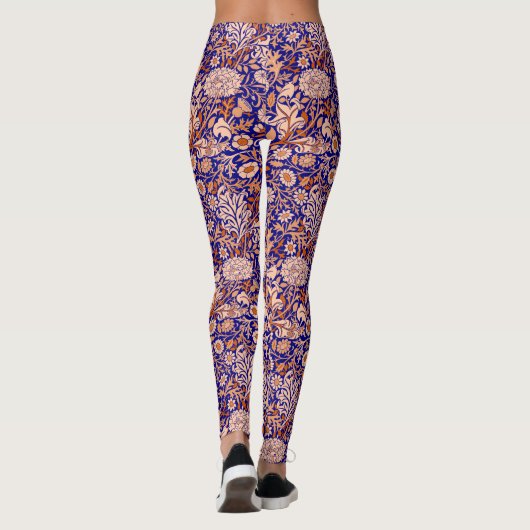 William Morris "Cherwell" Muster in Blau Leggings (Rückseite)