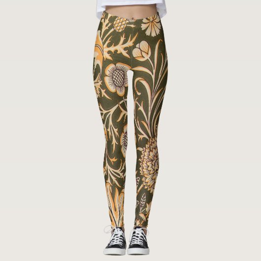 William Morris Cherwell Wallpaper Pattern Leggings (Vorderseite)