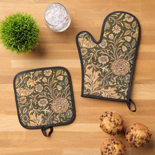 William Morris Cherwell Wallpaper Pattern Ofenhandschuh & Topflappen-Set (Oben Unten)
