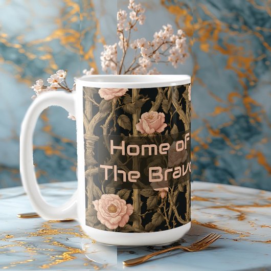 William Morris Chic Rose Trellis Home of the Brave Kaffeetasse