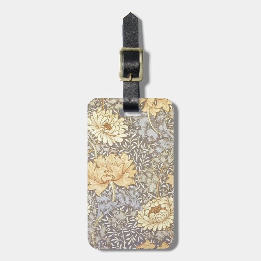 William Morris Chrysantheme-Mums Blumen Gepäckanhänger (Vorderseite vertikal)