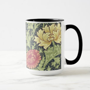 William Morris Chrysantheme Vintage-Blumenkunst Tasse