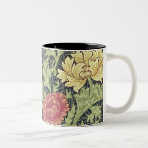 William Morris Chrysantheme Vintage-Blumenkunst Zweifarbige Tasse