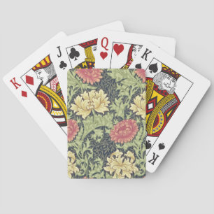 William Morris Chrysantheme Vintage Florale Kunst Spielkarten