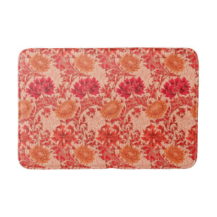 William Morris-Chrysanthemen, korallenrote Orange Badematte