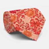 William Morris-Chrysanthemen, korallenrote Orange Krawatte (Gerollt)